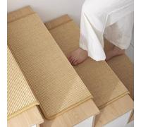 PA-DABAOO Corridori Per Scale Interne in Stile Giapponese, Gradini in Sisal, Tappeti Antiscivolo Con Bordo Arrotondato Per Gradini in Legno, Tappeti Per Scale Interni,14pc