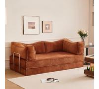 PA-DABAOO Divano Componibile Modulare A Forma di L, Divano Letto da Terra Convertibile A Compressione con Struttura Fissa in Acciaio Inossidabile, Divano con Materasso Pieghevole,2.2m