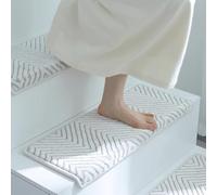 PA-DABAOO Gradini Per Scale in Stile Nordico Antiscivolo, Tappetino Lavabile Per Gradini in Legno, Coprigradini Autoadesivi Per Interni, Protezioni Per Bordature Per Scale, 9 * 31 Pollici,3pc