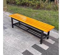 PA-DABAOO Panca Da Giardino Per Esterni Da 2-3 Persone, Panche Per Spogliatoio Da Bagno Con Ripiano Portaoggetti, Struttura in Metallo Robusto,120cm yellow b