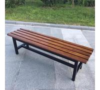PA-DABAOO Panca Da Giardino Per Esterni Da 2-3 Persone, Panche Per Spogliatoio Da Bagno Con Ripiano Portaoggetti, Struttura in Metallo Robusto,120cm brown a