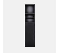 PA-DABAOO Portarotolo Da Parete Incassato, Nicchia Per Bagno in Acciaio Inox, Portarotolo Da Parete, Con Dispenser E Contenitore, Per Ristrutturazione Del Bagno,Black 80cm