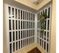 PA-DABAOO Porte Scorrevoli A Fisarmonica Bianche con Maniglie E Serratura, Stili E Dimensioni Personalizzabili Porte Pieghevoli in PVC, Porta Scorrevole Divisoria,79x80in(200.7x203.2cm)