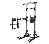PA-DABAOO Power Tower Pieghevole Multifunzionale, Stazione Barra Per Trazioni Con 7 Livelli Regolabili, Stazione Di Allenamento Attrezzature Per Esercizi Fitness Per Uomini Donne
