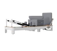 PA-DABAOO Reformer Pilates Machine, Attrezzatura Reformer Pilates Pieghevole, Letto Pilates Core Multiuso per La Casa, con Molle E Corde di Resistenza, per Utenti di Tutti I Livelli,Grigio