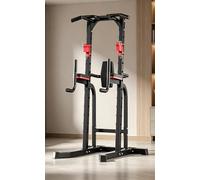 PA-DABAOO Stazione Per Barra Per Trazioni Power Tower, Attrezzatura Multifunzione Per Allenamento in Palestra in Casa Con Altezza Regolabile, Stazione Per Trazioni Con Base Stabile,Nero