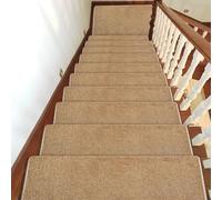 PA-DABAOO Tappetini Per Gradini in Legno Per Interni, 6 Pezzi, 25,4 X 78,7 Cm, Tappetini Per Gradini in Tinta Unita Senza Colla, Scale Lavabili E Spessi Per Bambini,6pc brown