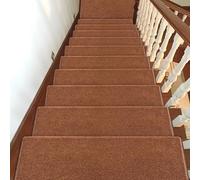 PA-DABAOO Tappetini Per Gradini in Legno Per Interni, 6 Pezzi, 25,4 X 78,7 Cm, Tappetini Per Gradini in Tinta Unita Senza Colla, Scale Lavabili E Spessi Per Bambini,6pc coffee