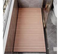 PA-DABAOO Tappetino da Doccia Quadrato in Legno Massello, Zerbino Antiscivolo per Interni O Esterni/Tappetino per Sauna, Tappetini da Bagno Quadrati Grandi/Piccoli,80 * 80cm