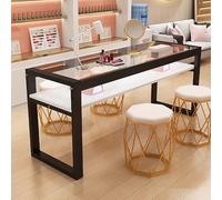 PA-DABAOO Tavolo Per Manicure Per Onicotecnica Con Piano in Vetro, Postazione Per Tavolo Per Unghie Con Ripiano Aperto, Tavolo Per Unghie Doppio Con Spazio Di Archiviazione,D