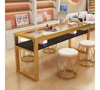 PA-DABAOO Tavolo Per Manicure Per Onicotecnica Con Piano in Vetro, Postazione Per Tavolo Per Unghie Con Ripiano Aperto, Tavolo Per Unghie Doppio Con Spazio Di Archiviazione,A