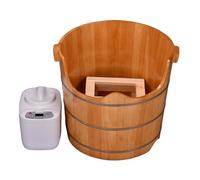 PA-DABAOO Vasca in Legno Per Semicupio, Vasca Da Bagno Speciale Per Donne Con Sgabello E Cappa Di Fumigazione Per Tutto Il Corpo E Macchina Per Fumigazione E Valvola Di Scarico,55cm