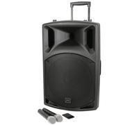 qtx | QX12PA Plus Sistema PA portatile completo | 2 x UHF Microfoni Wireless e lettore multimediale USB/SD/FM/Bluetooth Connettività
