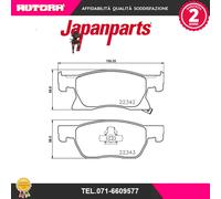 PA0091AF Kit pastiglie freno, Freno a disco anteriore (MARCA JAPANPARTS)..