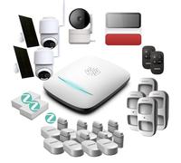 PA543Z - Sistema di allarme WiFi & Zigbee, compatibile con animali, controllo a distanza, 8 contattori di porta, 2 rilevatore di vibrazione, 4 sensori di movimento, sirena esterna, 3 telecamere