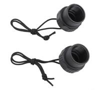 PA6+GF30% Diving Tank End Cap 5/8-14NPS Black(Black Rope) | Protects DIN threads from dust, water, debris; 5/8-14NPS fit; includes 2 per set