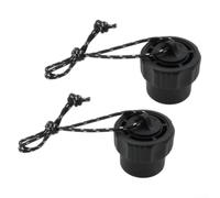 PA6+GF30% Diving Tank End Cap 5/8-14NPS Black(Reflective Rope) | Protects DIN threads from dust, water, debris; 5/8-14NPS fit; includes 2 per set