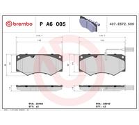 PA6005 Kit pastiglie freno, Freno a disco Brembo