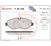 PA6026 Kit pastiglie freno, Freno a disco Brembo