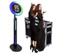 PAAFNN Custodia fotografica portatile compatibile con iPad 25,9 cm, 27,7 cm, 27,9 cm, 32,8 cm, 32,8 cm, 33 pollici, con anello LED RGB e custodia per eventi, noleggio matrimoni (nero,