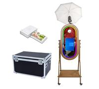 PAAFNN Magic Mirror Photo Booth con ombrello dalla luce morbida, touch screen da 21,5 pollici, custodia per cabina fotografica con finestra, luce RGB con controllo app per eventi di festa di nozze