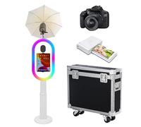 PAAFNN Photo Booth compatibile con iPad Photo Booth per 10,2"-13" con luce RGB e guscio torcia, supporto per selfie, macchina fotografica per eventi, noleggio matrimonio (bianco, macchina+macchina