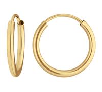 Paar Orecchini Cerchi Creoli in 333 Oro Giallo Gelbgold 16x2mm