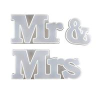 Paaruter MR e Mrs Stampo in Resina Epossidica Stampi per con Segni di Parole per Decorazioni per la Casa di Feste di Matrimonio Decorazioni per la Tavola Arte Fai-da-Te