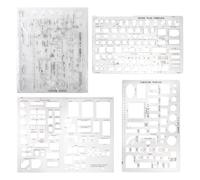 Paaruter Strumenti di Disegno e Forme di Righello per L'Architettura - Set di 3 per La Progettazione di Mobili per La Cucina, L'Edilizia, L'Interior Design