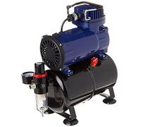 Paasche Compressore D3000R 1/5 HP con serbatoio, regolatore e sifone di umidità, blu e nero
