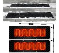 PAAWBW Tappetini Anti-Neve di Alta qualità for Esterni con Cavo di Alimentazione - Antiscivolo, Impermeabili, durevoli for marciapiedi/Scale/vialetti Invernali(30x150cmx2Pcs)