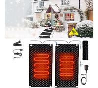 PAAWBW Tappetini riscaldanti in Gomma Antiscivolo e Impermeabili for vialetti, Scale e marciapiedi, Ideali for sciogliere la Neve all'aperto(25.4x90cmx2Pcs)