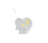 PABEN 8 Pezzi Profumatore Diffonditore Profumo Cuore con Scritta Love 11 cm in Porcellana con Luce Bomboniera Multi-Occasione Matrimonio, Anniversario, Idea Regalo