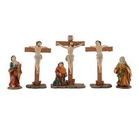 Paben Articoli Religiosi Presepe Pasquale PP1 Set Crocifissione Calvario Gesù 6 soggetti 5 pezzi in resina