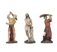 Paben Articoli Religiosi Presepe Pasquale Set fustigazione di Gesù 3 pezzi cm. 14 in resina
