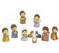 Paben Articoli Religiosi Set presepe bambini 10 personaggi 6 CM. RESINA