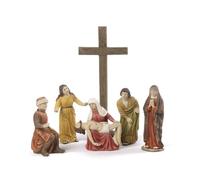 PABEN Set Deposizione Di Gesù 19.3 cm composto da 6 Pezzi Presepe Pasquale in Resina Articoli Religiosi