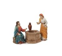 PABEN Set Gesù e Samaritana al Pozzo 12.1 cm 3 Soggetti in Resina Presepe Pasquale Articoli Religiosi
