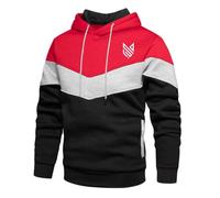 PABHYDA Felpa con Cappuccio e Zip Uomo Sinner, vestibilità Comoda Moderna, Perfetta per Il Tempo Libero, Stile Streetwear Moderno per Città, Coulisse(Red,M)