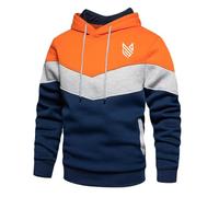 PABHYDA Felpa con Cappuccio e Zip Uomo Sinner, vestibilità Comoda Moderna, Perfetta per Il Tempo Libero, Stile Streetwear Moderno per Città, Coulisse(Orange,XL)