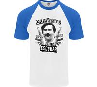 Pablo Escobar Crime Pays Maglietta Baseball S/S Da Uomo