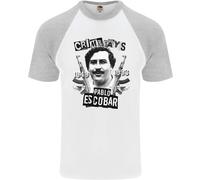 Pablo Escobar Crime Pays Maglietta Baseball S/S Da Uomo