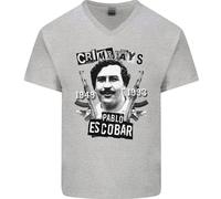 Pablo Escobar Crime Pays Maglietta In Cotone A V