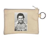 Pablo Escobar El Medellin - Portamonete con portachiavi a forma di bocca, colore: Beige