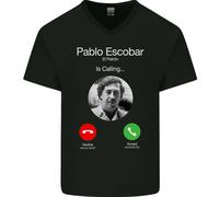 Pablo Escobar El Patron È Chiamata Uomo Scollo A V Cotone T-Shirt