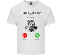 Pablo Escobar El Patron is Calling Maglietta da uomo in cotone, bianco, L