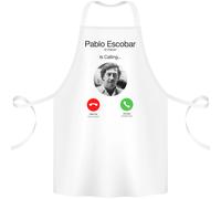 Pablo Escobar Il Patrón Sta Chiamando Grembiule In Cotone 100% Biologico