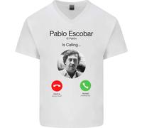 Pablo Escobar Il Patrón Sta Chiamando Maglietta In Cotone A V Collo