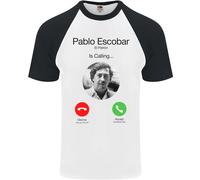 Pablo Escobar Il Patrón Sta Chiamando Maglietta S/S Da Baseball Per Uomo