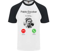 Pablo Escobar Il Patrón Sta Chiamando Maglietta S/S Da Baseball Per Uomo